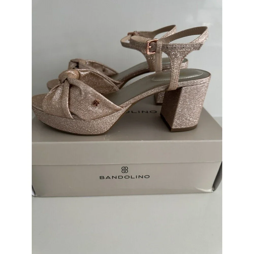Bandolino Prezley Women's Prezley Heeled Sandal champagne rose Gold size 8.5
